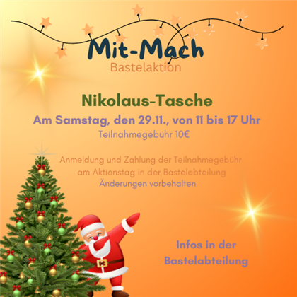 Mit-Mach-Bastelaktion "Nikolaus-Tasche"