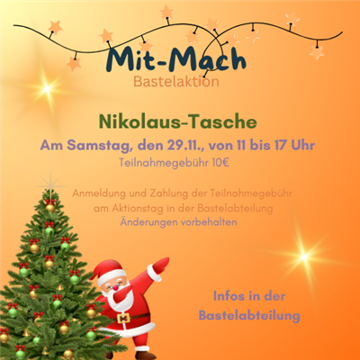 Mit-Mach-Bastelaktion "Nikolaus-Tasche"