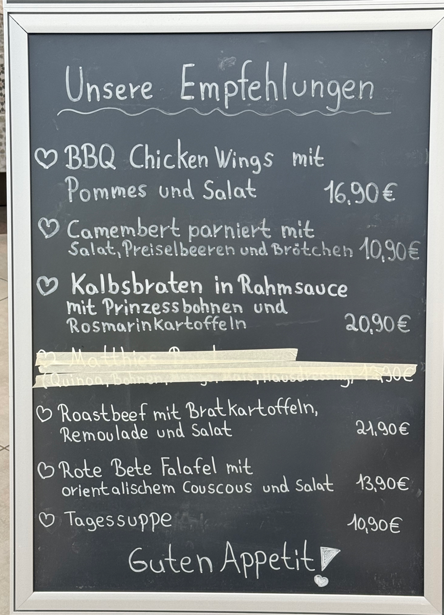 12-15 Uhr - Unser wechselndes Mittagsangebot