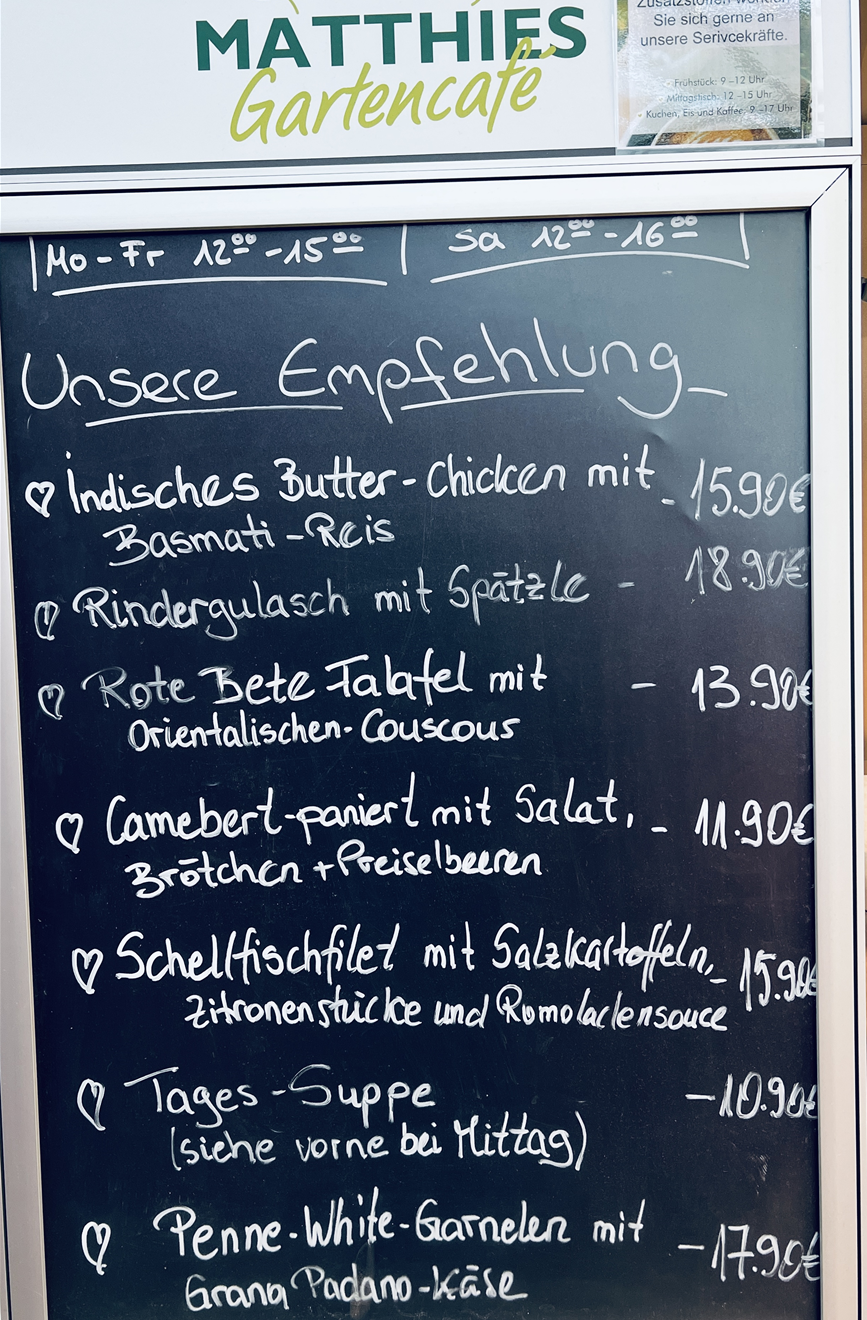 12-15 Uhr - Unser wechselndes Mittagsangebot